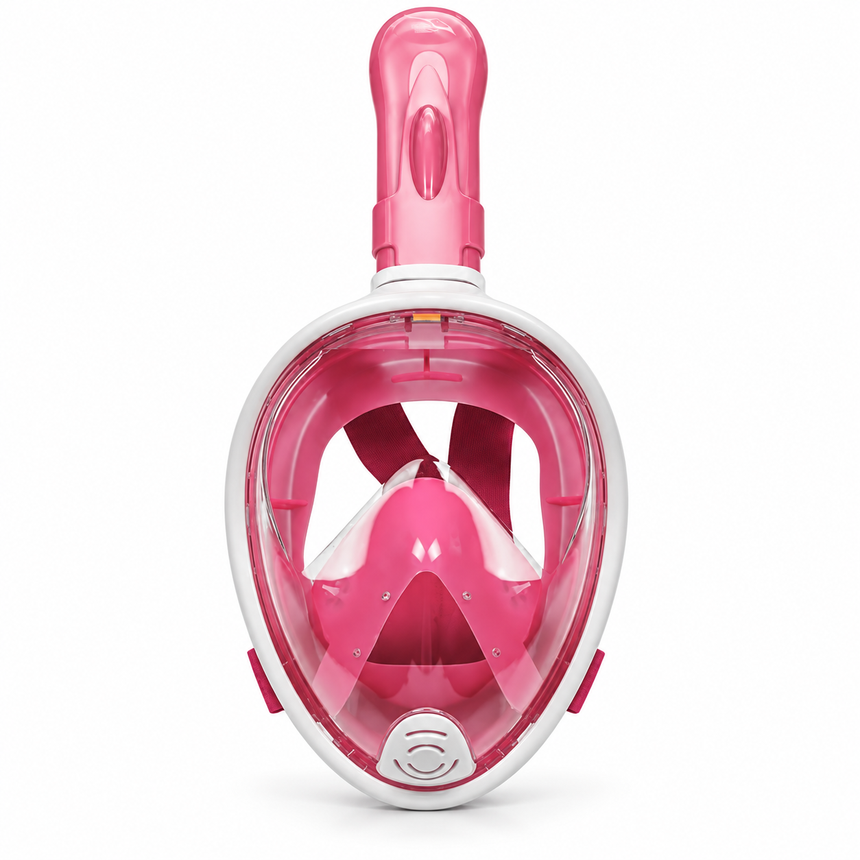 Pink full-face snorkel mask with complete snorkel